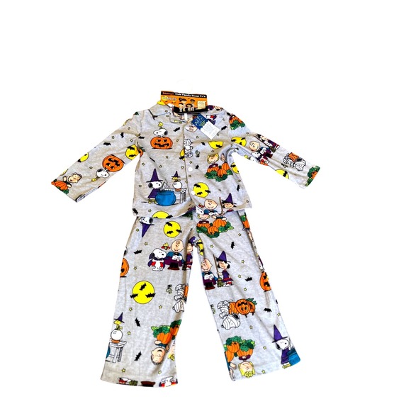 Peanuts Other - Peanuts Halloween Pajamas Kids 3T Gray Character Sleepwear NWT